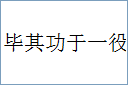 毕其功于一役
