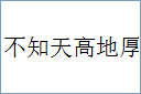 不知天高地厚