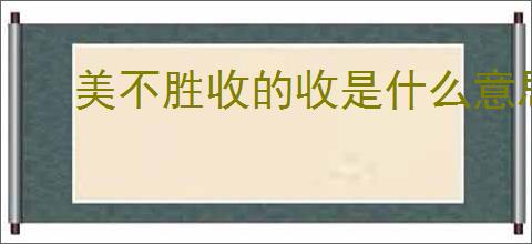 美不胜收的收是什么意思