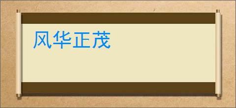 风华正茂