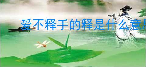 爱不释手的释是什么意思