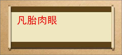 凡胎肉眼