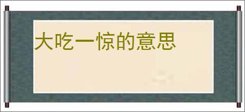 大吃一惊的意思