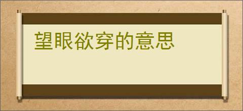 望眼欲穿的意思