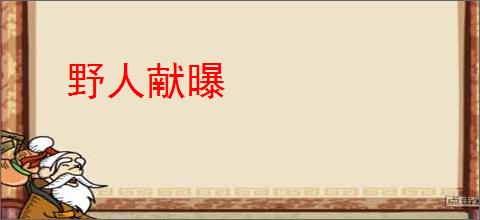 野人献曝