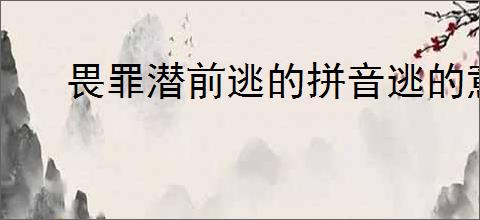 畏罪潜前逃的拼音逃的意思