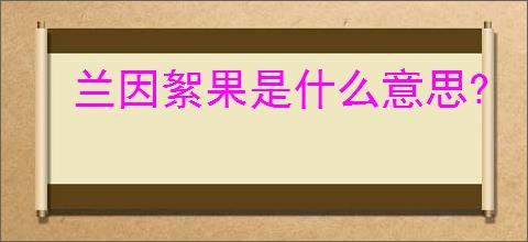 兰因絮果是什么意思?