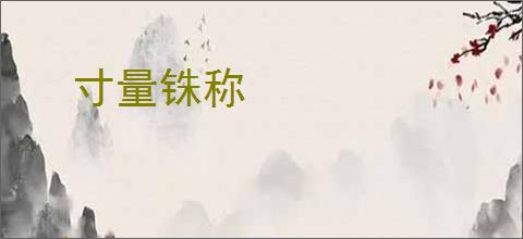 寸量铢称