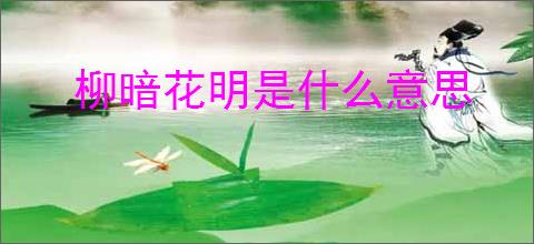 柳暗花明是什么意思