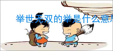 举世无双的举是什么意思