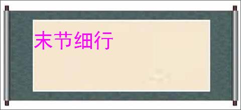 末节细行