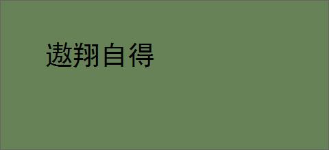 遨翔自得